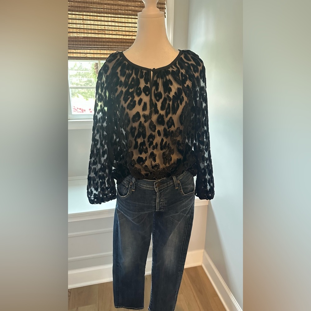 JCrew Burnout Velvet Blouse